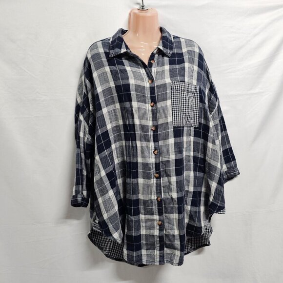 Anthropologie Pilcro The Bo Plaid Relaxed Top Blouse Shirt Size M/L - Picture 11 of 16